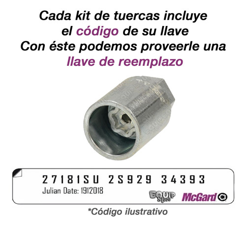 Imagen 2 de 4 de Tuercas Antirrobo Mcgard Chevrolet Zafira 01/10