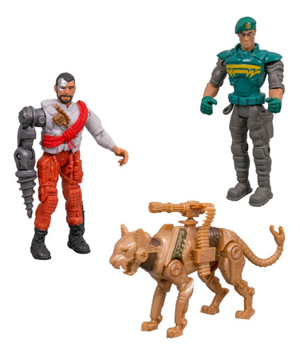 The Corps Set X2 Muñecos Articulados + Puma Robot No Gijoe