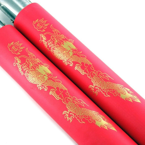 Nunchaku O Chacos Color Rojo Entrenamiento Cadena Metalica