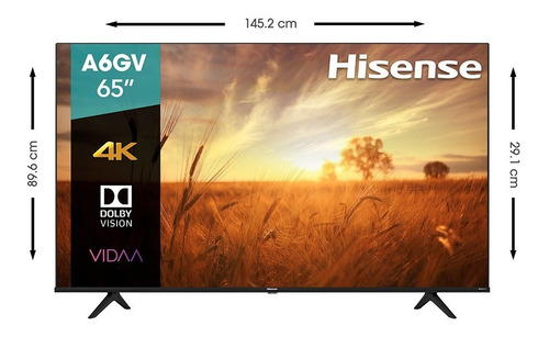 Imagen 4 de 6 de Hisense 4k Uhd A6gv Tv 65 Pulgadas (65a6gv 2021)
