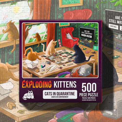 Rompecabezas Exploding Kittens De 500 Piezas - Cats In Qu...