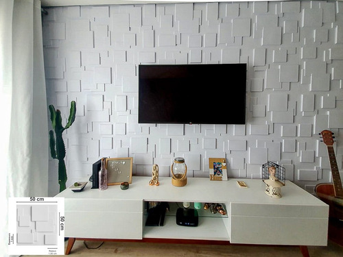 Imagem 2 de 10 de Placas De Pvc 3d Quadratto Revestimento De Parede 50x50