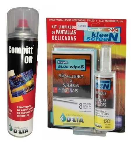 Kit Limpieza Pantallas Delicadas + Aire Comprimido 160gs