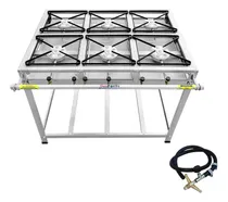 Comprar Fogão Industrial De Piso Inox 6 Bocas Alta Pressão Caulim