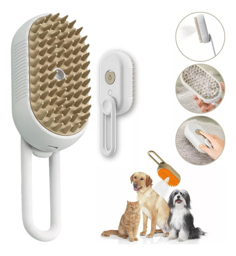 Escova Para Gatos Removedor De Pelos Pet Vapor Com Cabo 360