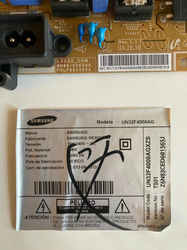 Tarjeta Placa Fuente De Poder Para Samsung Un32f4000ag 