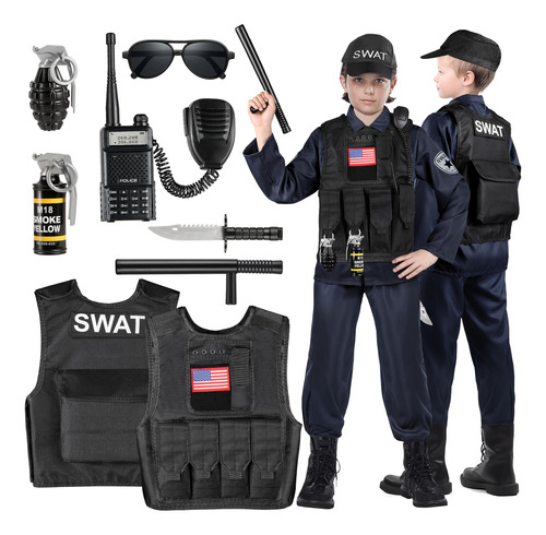 Luucio Disfraz De Oficial De Policía Swat Para Niños, Dis.