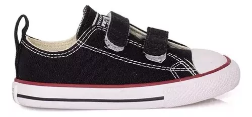 Tênis Converse All Star Infantil Fecho Em Velcro Preto