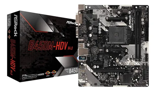 comprar Placa-mãe Asrock B450m-hdv R4.0 Am4 Amd Promontory B450