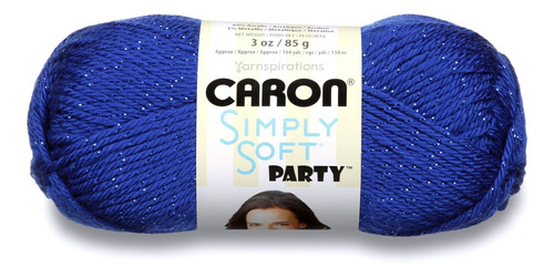 Caron Simply Soft Party Lana 3 Onza Rojo Vivo Brillante Azul