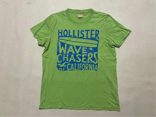 Remera Hollister Talle Xl Manga Corta Verde