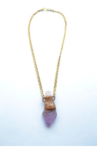 Imagen 2 de 6 de Colgante Amuleto Piedra Natural, Cuarzo Rosa, Amatista, Cod1