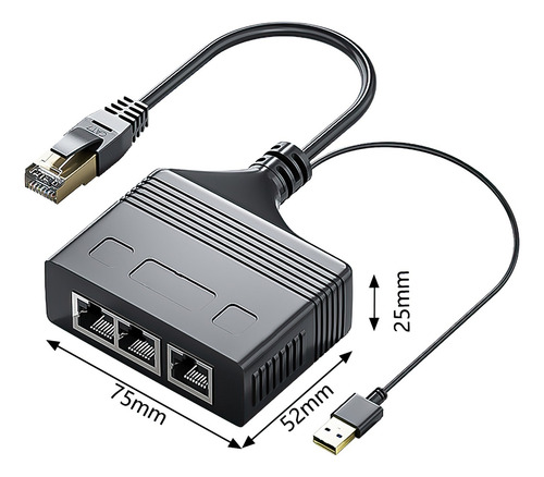 Distribuidor Gigabit Ethernet 1 Punto 3 Sim Rj45 Macho