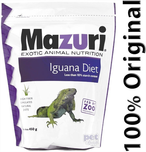 Imagen 1 de 7 de Alimento Mazuri Para Iguanas Calidad Super Premium ( 450gr )