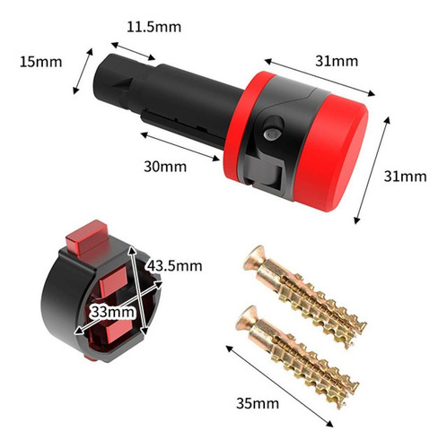 Soporte De Pared Para Guardar Bicicletas, Largo 7,25cm Rojo