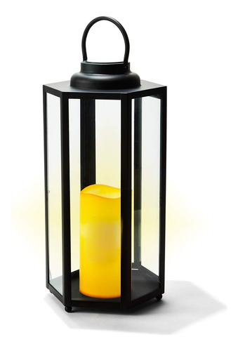 Farol Solar Grande Para Velas, 18 Pulgadas De Alto, Paneles