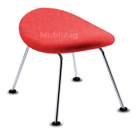 Imagen 3 de 9 de Apoya Pie Otomano Paulin Cromado Tela Especial Chenille