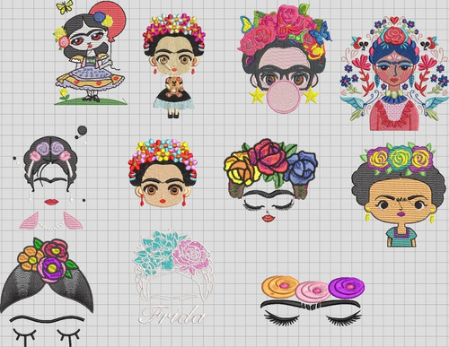 Diseño De Matrices De Bordado Pack Frida