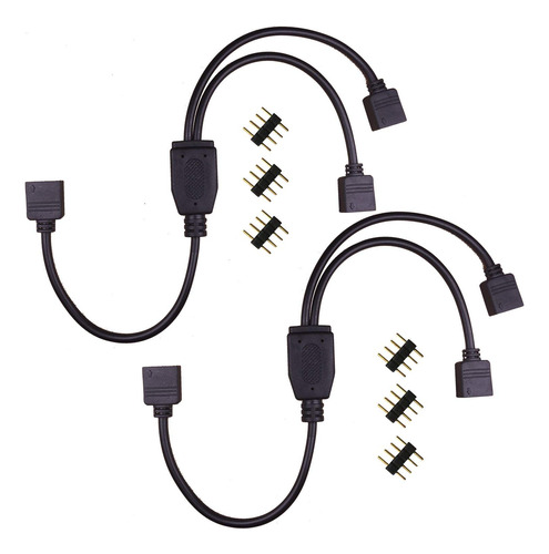 Rgbzone Paquete De 2 Conectores De Tira De Cable Divisor Led