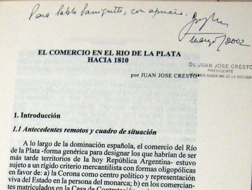 Juan José Cresto El Comercio En El Río De La Plata 