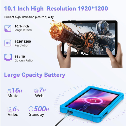 Tablet Huihuang Android 14 De 10 Pulgadas, 16 Gb De Ram, 128