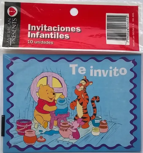 Tarjetas Invitación Cumpleaños Infantiles Disney Lote X 10