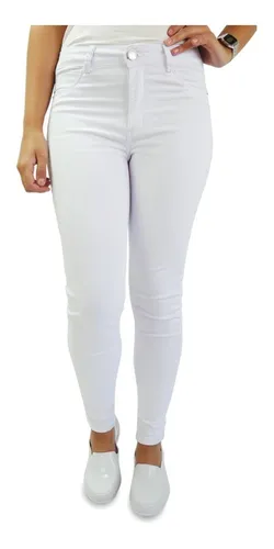 Calça branca sale colada feminina