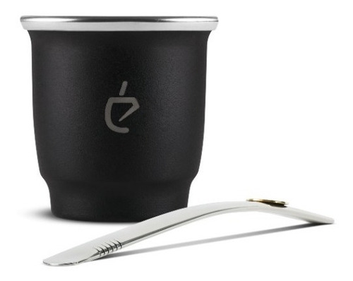 Imagen 3 de 7 de Mate Acero Con Bombilla - Un Matecito - Negro - Un Mate