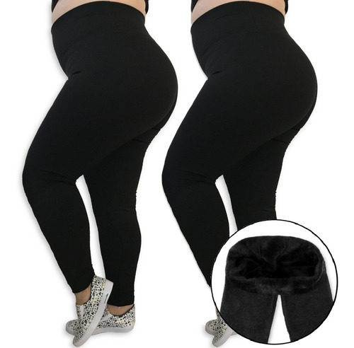 Kit 2 Calças Legging Plus Size Heide Ribeiro Felpada Térmica