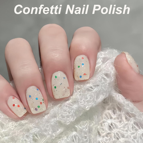 Esmalte De Uñas De Confeti, Bonito Esmalte De Uñas A Base De