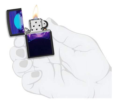 Encendedor Zippo 49809 Luz Negra Al Atardecer