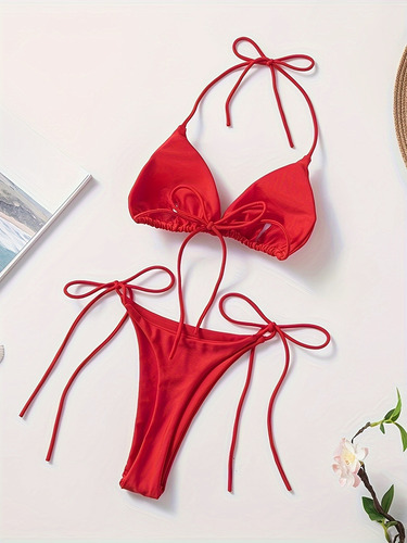 Conjunto De Bikini De Para Mujer, Sujetador Halter