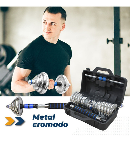 Kit De Mancuernas Pesas 30kg Profesional Gym En Casa Pesas Con Barra Discos Ejercicio Yim Sports