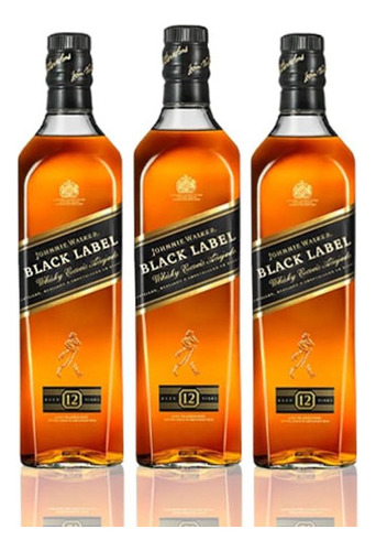 Pack De 3 Johnnie Walker Whisky Black Label 750 Ml