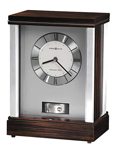 Reloj De Mesa De Acero Y Madera, Color Gris-marrón