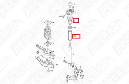 Batente Coifa Amortecedor Tras Audi Q3 2.0 Tfsi Quattro 2017