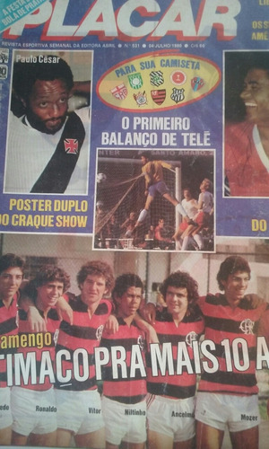 Revista Placar N 531 Com Poster Paulo Cesar