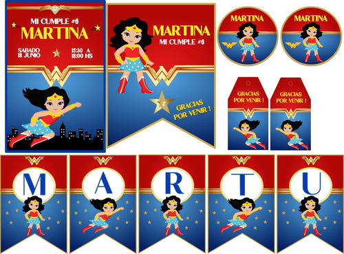 Kit Imprimible Express Personalizado - Mujer Maravilla
