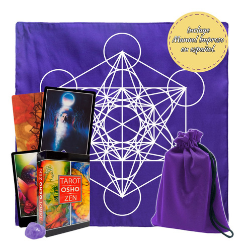 Tarot Osho Zen Español Mod Cubo + Morral + Cuarzo + Manual