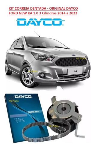 Kit Correia Dentada Ford New Ka 1.0 3c 2018 2019 2020 Dayco