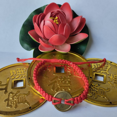 Pulsera Hilo Rojo Con Moneda China