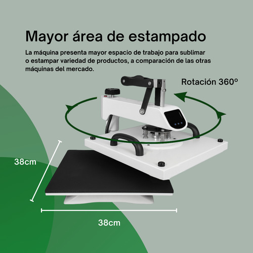 Policart Estampadora Sublimadora 9 en 1 Plancha 38x38 para DTF Remeras Tazas Gorras Platos Buzos Jarros Textiles Bolsas Fundas Para Celulares Profesional