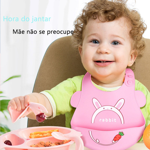 Babador De Silicone Gumy Com Pega Migalhas