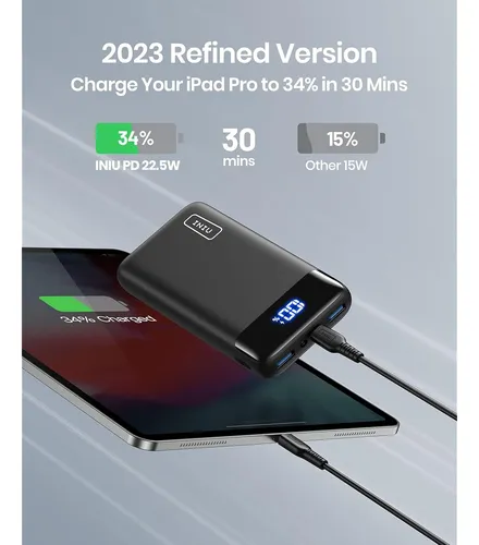~? Cargador Portatil Iniu, 22.5w 20000mah Usb C In & Out Pow