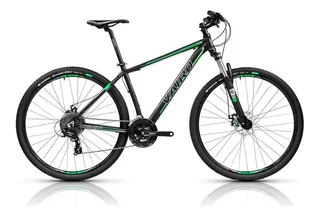 Mountain bike masculina Vairo XR 3.5 2021 R29 M 21v frenos de disco mecánico cambios Shimano 31.8 42T y Shimano TX800 color negro/verde