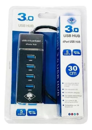 Hub Usb 3.0 4 Puertos 5gbps Máxima Velocidad