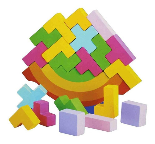 Tetris Madera Balancin Juego Didáctico Iq 