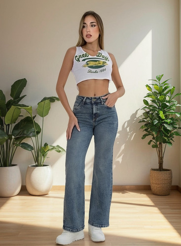 Jean Wide Leg Elastizado Premium Dama Diva