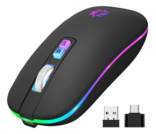 Kbcase Led Mouse Inalámbrico Mouse Silencioso Bluetooth 2.4g