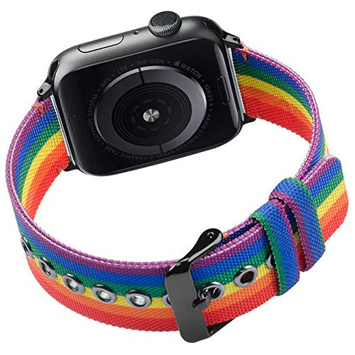 Aladrs Rainbow Nylon Strap Compatible Con Apple Watch Band 3